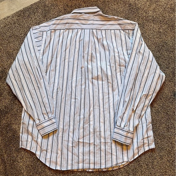 Roundtree & Yorke 80’s Two-Ply Fabric Mens Striped Button Up Dress Shirt Large - Picture 6 of 6